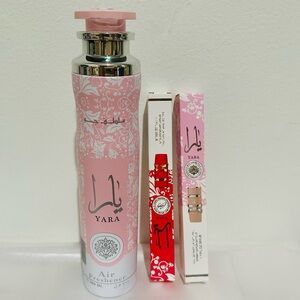 Yara Air Freshener and 2 perfumes Pink and Red